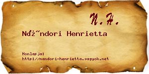 Nándori Henrietta névjegykártya