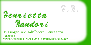 henrietta nandori business card